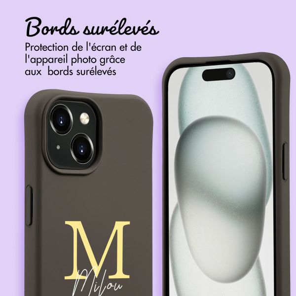 Coque Color MagSafe avec cordon amovible et photo et/ou texte personnalisés Apple iPhone 15 - Lettre