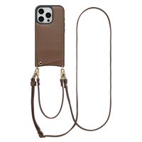 Selencia Coque de télephone Nova avec cordon et porte-cartes Apple iPhone 16 Pro Max - Mocha Brown