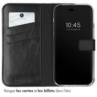 Selencia Étui portefeuille en cuir véritable Apple iPhone 14 Pro Max - Noir