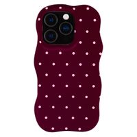 Selencia Coque arrière Vivid Wavy avec MagSafe Apple iPhone 16 Pro - Happy Dots Burgundy