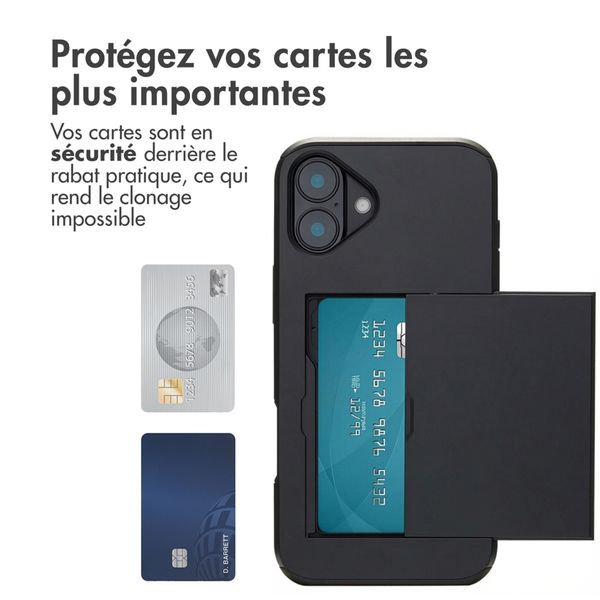 imoshion Coque arrière avec porte-cartes Apple iPhone 16 Plus - Noir