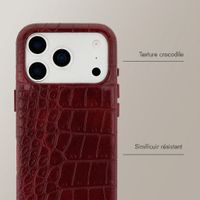 Selencia Coque arrière Croco avec MagSafe Apple iPhone 17 Pro Max - Burgundy