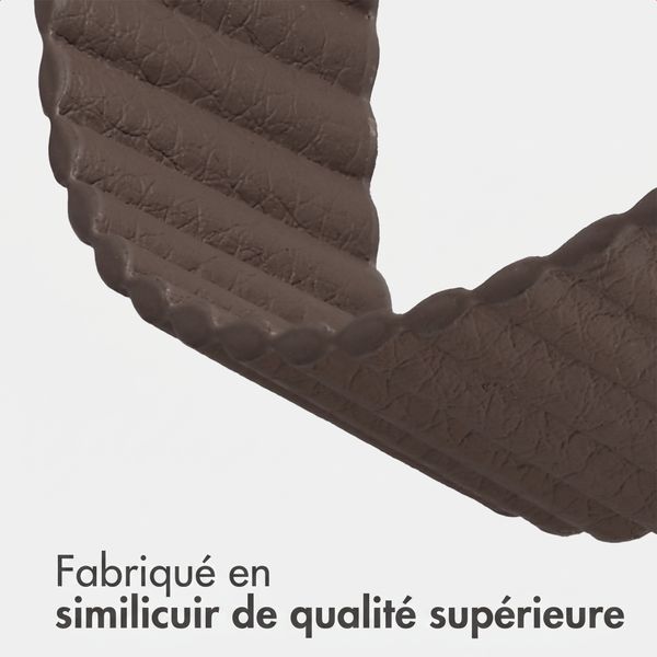 imoshion Bracelet magnétique en cuir synthétique Apple Watch | 38/40/41/42 mm - Marron foncé