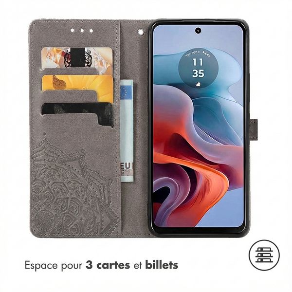imoshion Etui de télephone Mandala Motorola Moto G34 - Gris