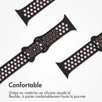 imoshion Bracelet Sport⁺ en silicone Apple Watch | 38/40/41/42 mm - Taille M/L - Black & Pink