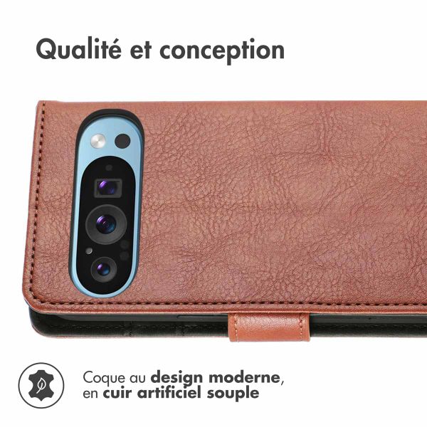 imoshion Étui de télephone portefeuille de luxe Google Pixel 9 Pro XL - Marron