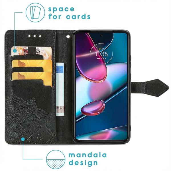 imoshion Etui de télephone Mandala Motorola Edge 30 Pro / Edge Plus (2022) - Noir