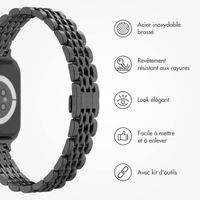 Selencia Bracelet en acier slim style Jubilee Apple Watch | 38/40/41/42 mm - Noir