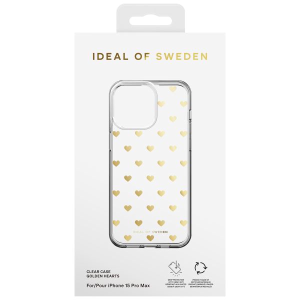 iDeal of Sweden Coque Clear MagSafe Apple iPhone 15 Pro Max - Golden Hearts