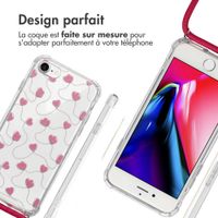 imoshion Coque Design avec cordon Apple iPhone SE (2022 / 2020) / 8 / 7 - Dusty Rose Connected Hearts