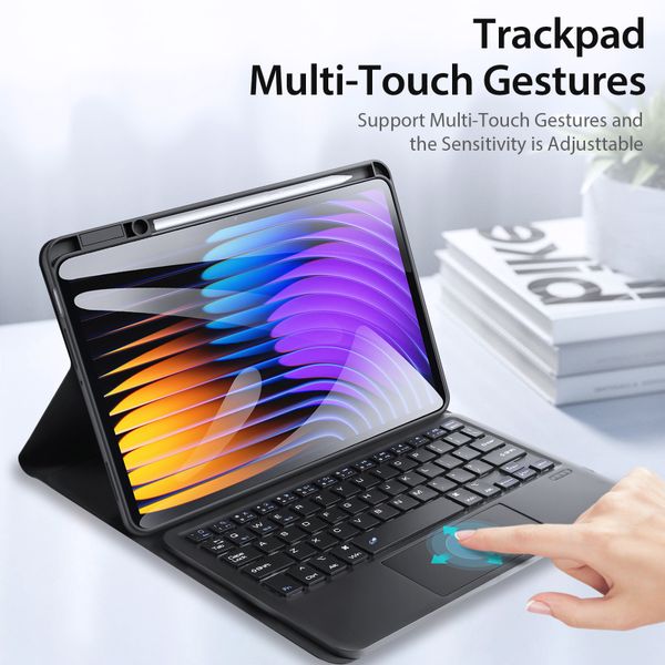 Dux Ducis Bookcase clavier Bluetooth Xiaomi Pad 7 / 7 Pro / Poco Pad X1 - QWERTY / NL - Noir