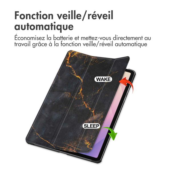 imoshion Coque tablette Design Trifold Samsung Galaxy Tab S11 - Black Marble