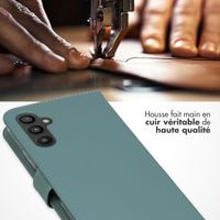 Selencia Étui portefeuille en cuir véritable Samsung Galaxy A34 (5G) - Air Blue
