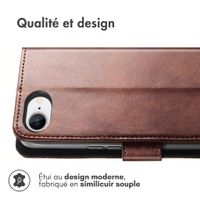imoshion Étui de télephone portefeuille de luxe Apple iPhone 17e / 16e - Marron foncé