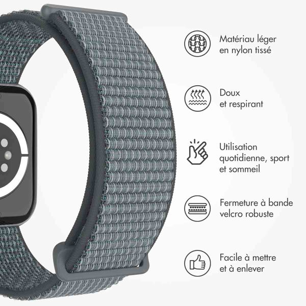 imoshion Bracelet en nylon Apple Watch | 44/45/46/49 mm - Ash Green