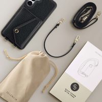Selencia Coque de télephone Sera avec cordon et porte-cartes enveloppe Samsung Galaxy A16 - Noir