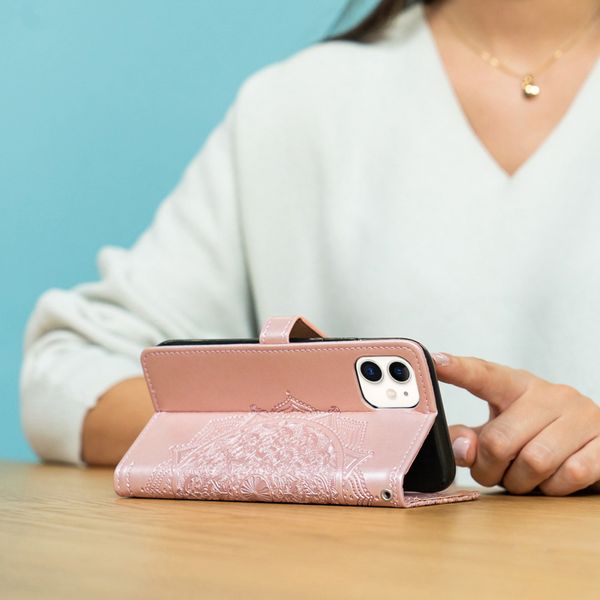 imoshion Etui de télephone Mandala Samsung Galaxy A12 - Rose Doré