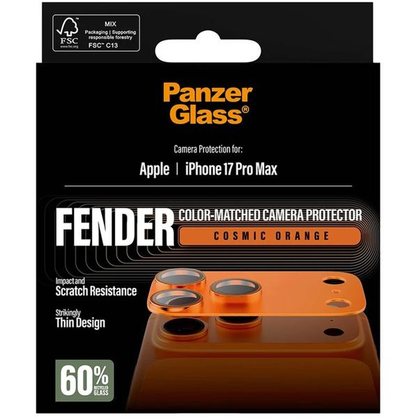 PanzerGlass Fender Protection Caméra iPhone 17 Pro Max - Cosmic Orange