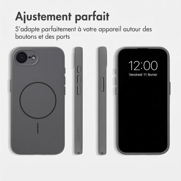 Accezz Coque Grip avec MagSafe Apple iPhone 17e / 16e - Gris