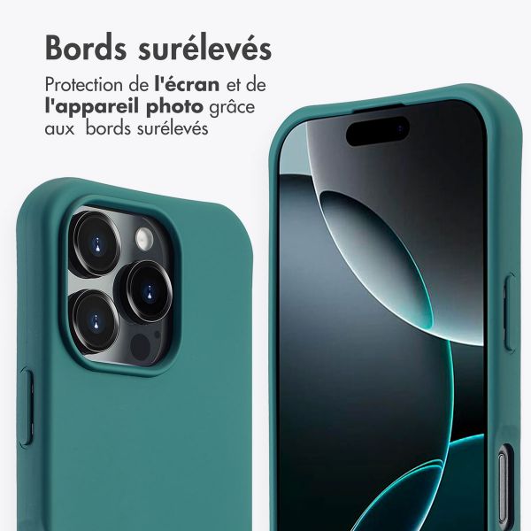 imoshion Coque arrière Color avec cordon amovible et MagSafe Apple iPhone 16 Pro Max - Vert foncé