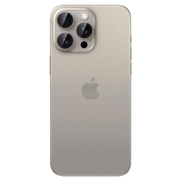 Spigen Optik Pro EZ Fit Lens Protector - Protection d'objectif de caméra (lot de 2) Apple iPhone 16 Pro (Max) / 15 Pro (Max) - Natural Titanium