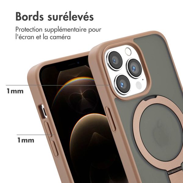 Accezz Coque Ring Stand avec MagSafe Apple iPhone 13 Pro - Marron