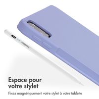 Accezz Coque Liquid Silicone avec porte-stylet Apple iPad Pro 12.9 (2020/2021/2022) - Lila