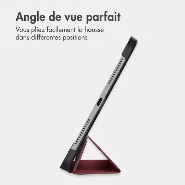 imoshion Coque tablette Trifold Apple iPad 9 (2021) 10.2 pouces / iPad 8 (2020) 10.2 pouces / iPad 7 (2019) 10.2 pouces - Bordeaux
