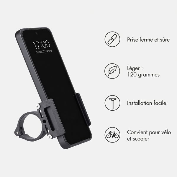 imoshion Mini support de téléphone en aluminium pour vélo - Léger - Universel - Noir