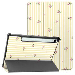 imoshion Coque tablette Design Trifold Samsung Galaxy Tab S9 11.0 pouces / S10 Lite / S10 FE / S9 FE 10.9 pouces - Garden Stripes