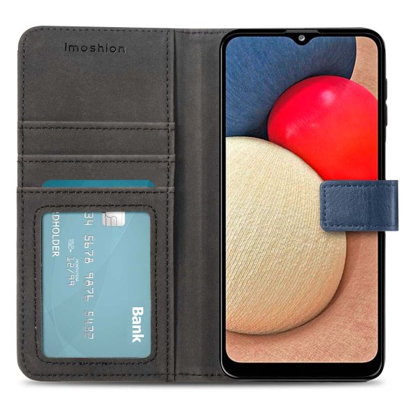 imoshion Étui de télephone portefeuille de luxe Samsung Galaxy A03s - Bleu foncé