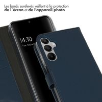 Selencia Étui portefeuille en cuir véritable Samsung Galaxy A35 - Bleu foncé