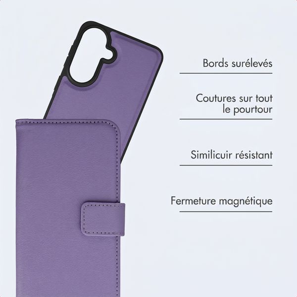 imoshion Étui portefeuille luxe 2-en-1 amovible Samsung Galaxy A37 (5G) - Violet