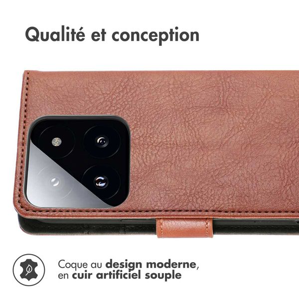 imoshion Étui de télephone portefeuille de luxe Xiaomi 14T Pro - Marron