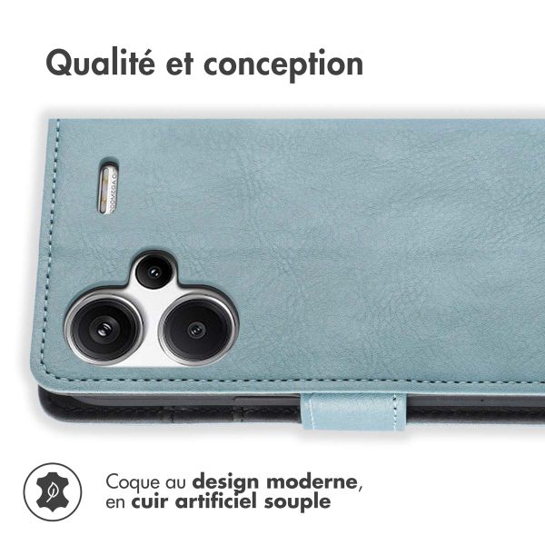 imoshion Étui de télephone portefeuille de luxe Xiaomi Redmi Note 13 Pro Plus (5G) - Bleu clair