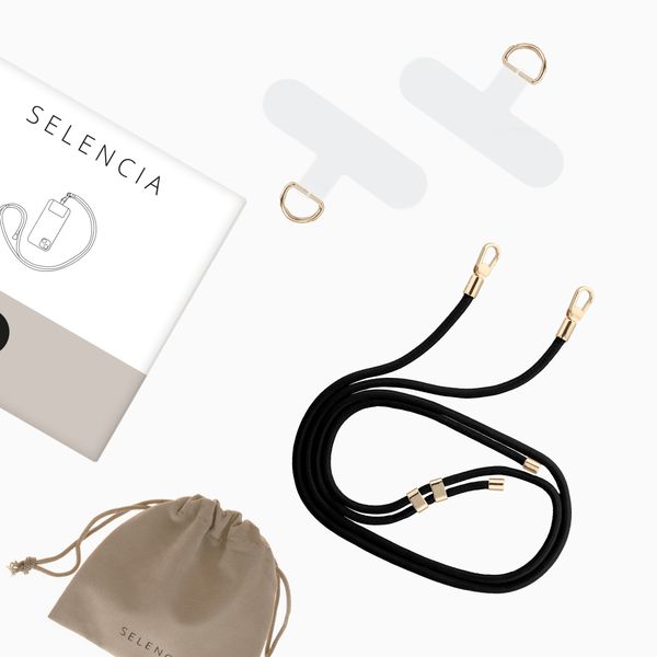 Selencia Cordon universel pour téléphone avec 2 crochets - réglable - Noir