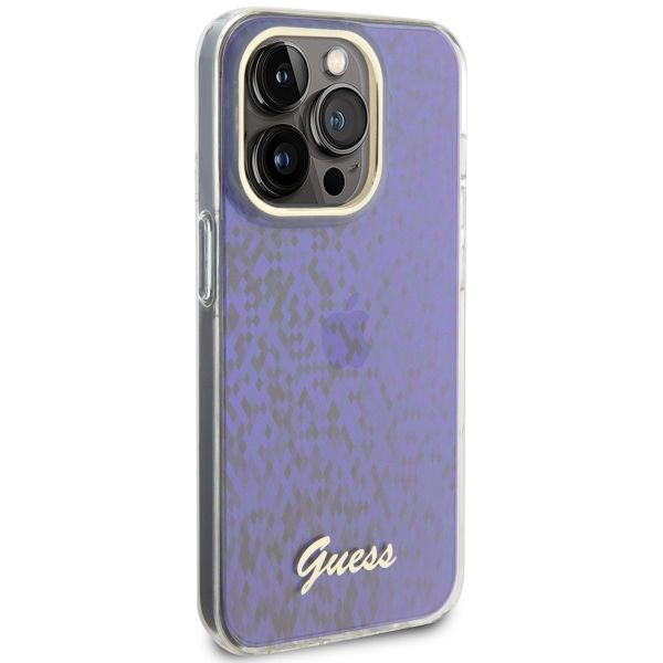 Guess Coque arrière Faceted Mirror Apple iPhone 15 Pro - Bleu