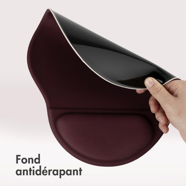 imoshion Tapis de souris ergonomique - Tapis de souris avec repose-poignet - 30 x 25 cm - Bordeaux