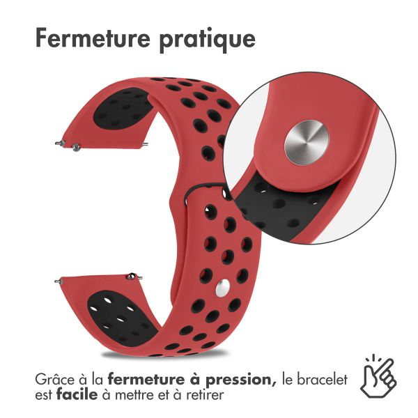 imoshion Bracelet sport en silicone  - Connexion universelle 20 mm - Red & Black