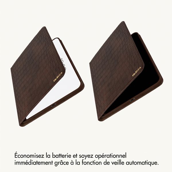 Selencia Coque Croco Apple iPad Air 11 pouces (2026) M4 / (2025) M3 / (2024) M2 / Air 5 (2022) / Air 4 (2020) - Choco Brown