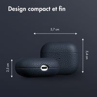 Accezz Coque en cuir véritable  Apple Airpods 3 - Bleu foncé