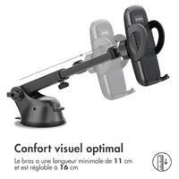imoshion Support de téléphone 3-in-1 pour voiture - Rotatif à 360° - Universel - Tableau de bord / Pare-brise / Grille de ventilation - Noir