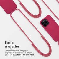 imoshion Coque arrière Color avec cordon amovible et MagSafe Apple iPhone 16 Pro - Raspberry