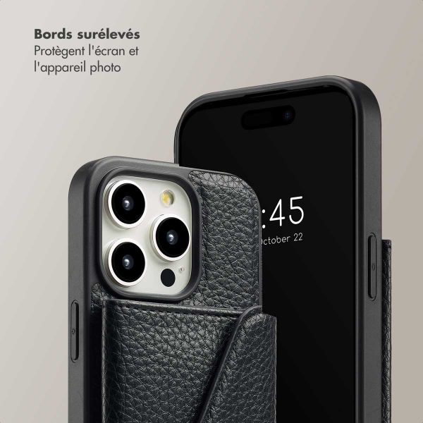 Selencia Coque de télephone Sera avec cordon et porte-cartes enveloppe Apple iPhone 15 Pro - Noir