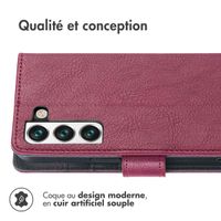 imoshion Étui de télephone portefeuille de luxe Samsung Galaxy S22 - Bordeaux