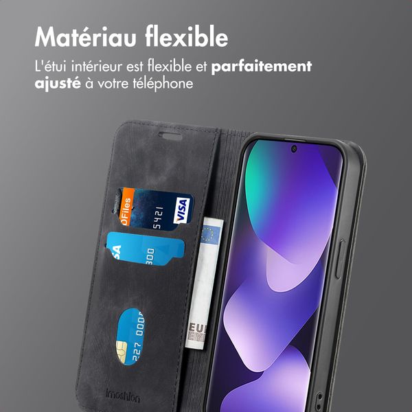 imoshion Étui de téléphone portefeuille Slim Xiaomi Redmi Note 15 (4G) - Noir