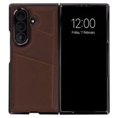 imoshion Étui arrière MagSafe en cuir synthétique avec porte-cartes Samsung Galaxy Z Fold 8 Ultra - Marron foncé