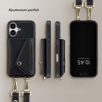 Selencia Coque de télephone Sera avec cordon et porte-cartes enveloppe Apple iPhone 16 - Noir