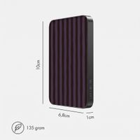 Selencia Powerbank Vivid 5 000 mAh - MagSafe et Qi - Black / Bonbon Stripe Blueberry