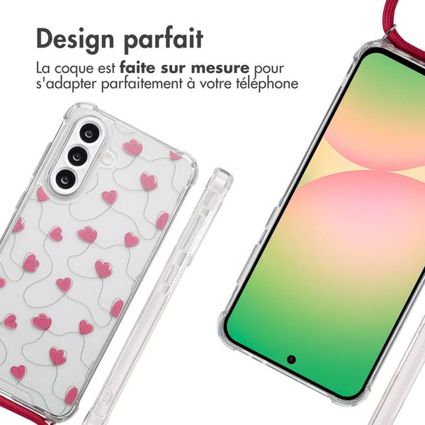 imoshion Coque Design avec cordon Samsung Galaxy A56 - Dusty Rose Connected Hearts